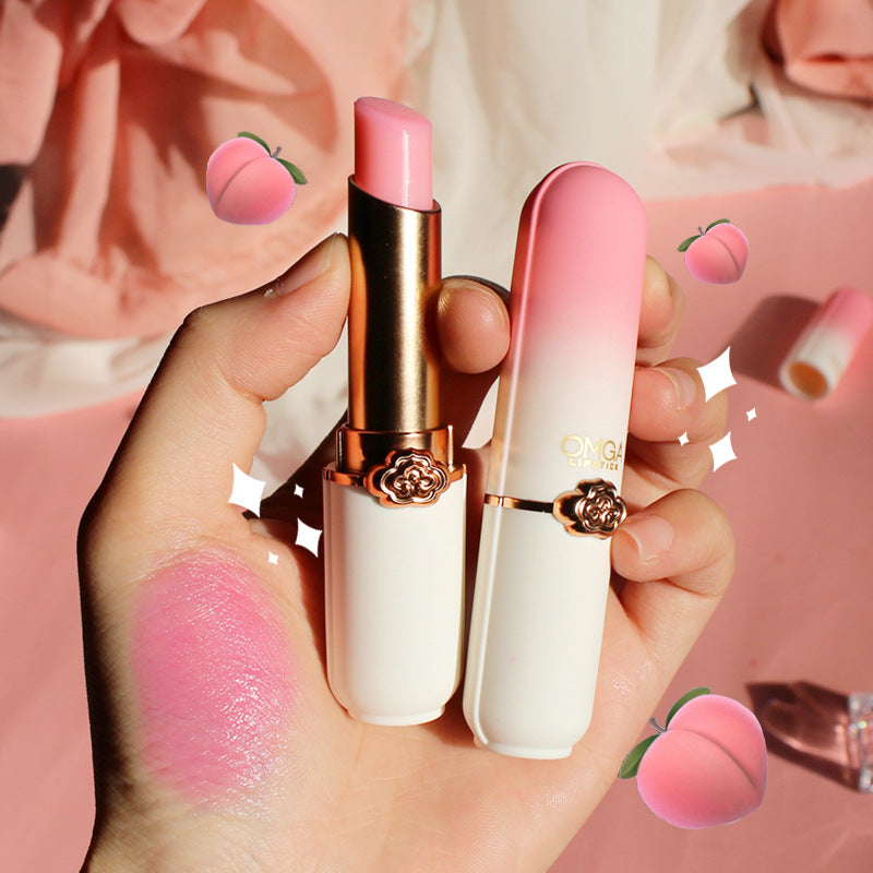 Wholesale moisturizing and non-fading peach color changing lipstick